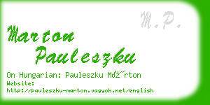 marton pauleszku business card